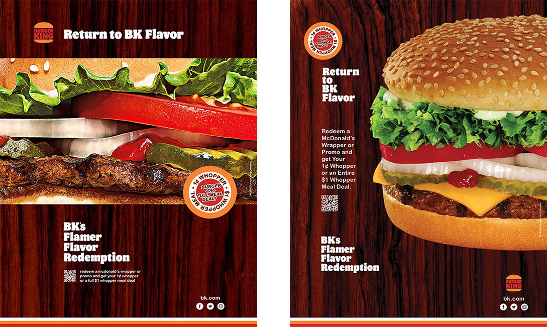 Burger King Redemption campaign print ads.
