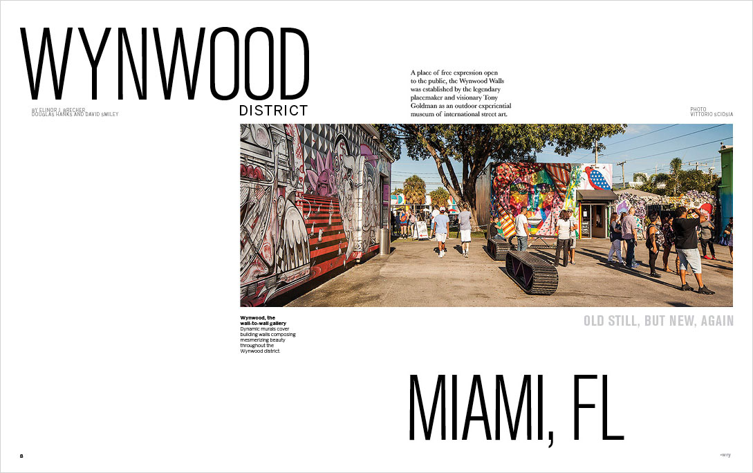 Wynwood Gallery magazine, spread 8 – 9.